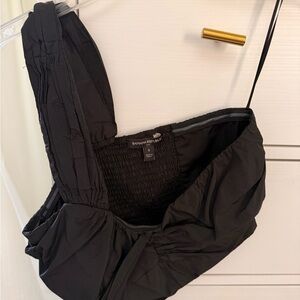 Banana Republic Black Smocked Strap Top